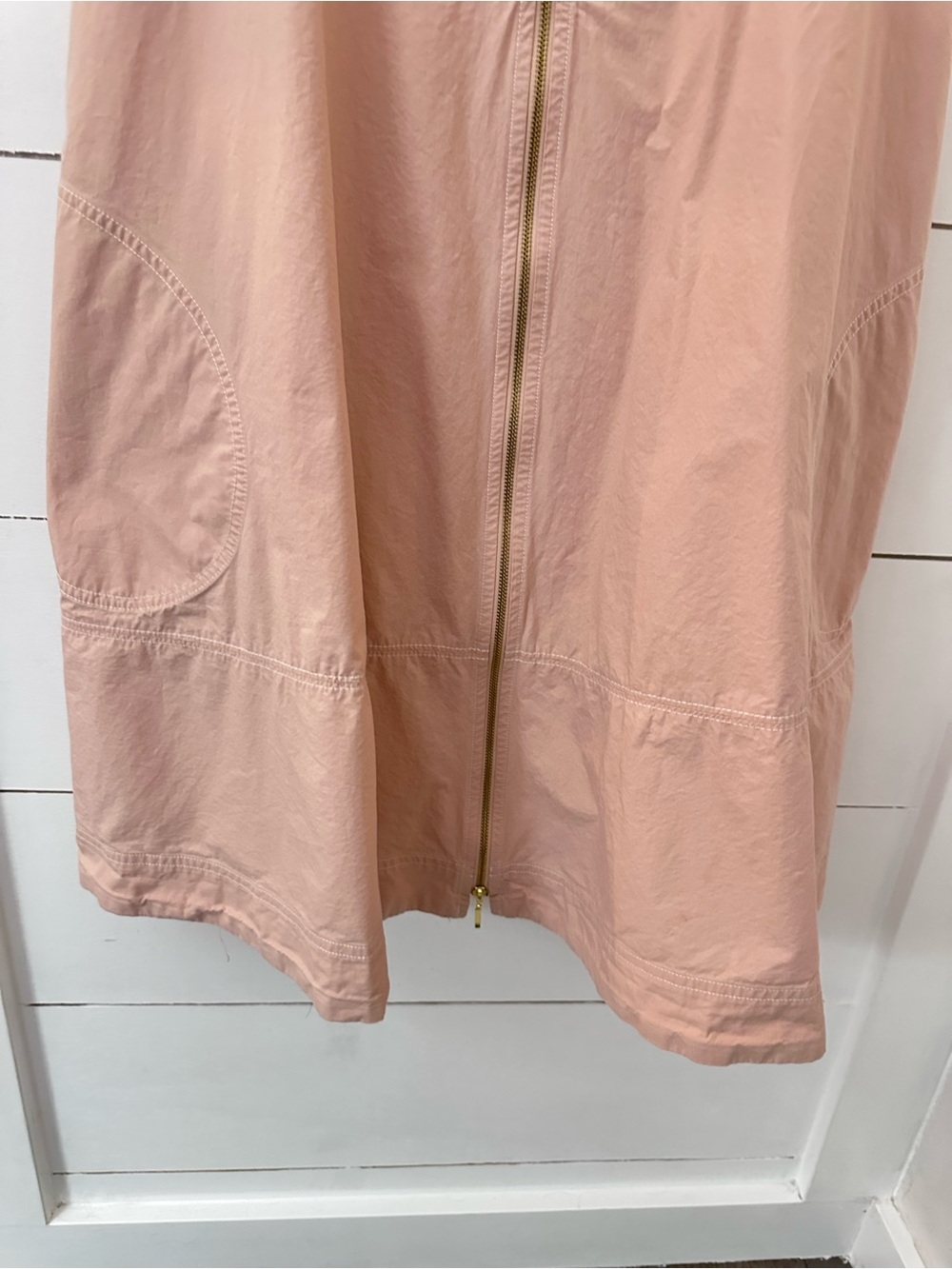 Anthropologie Maeve Blush Pink Zip A-line Swing Dress Tunic Medium Cotton - Picture 15 of 16